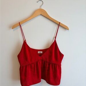 Little Moon Red Spaghetti Strap Crop Camisole